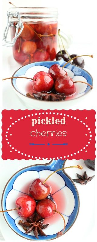 Pickled Cherries are just simply and surprisingly amazing, sweet, tangy and perfectly spiced!| www.foxyfolksy.com Fruit In Jars, Canning Fruit Recipes, Preserving Fruit, Water Bath Canning Recipes, Pickled Cherries, Canning Jam Recipes, Canning Fruit, Canning Pickles, Canning Jam