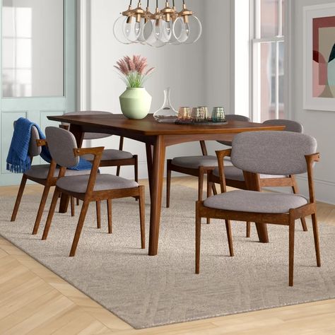 George Oliver Burta 6 - Person Dining Set & Reviews | Wayfair Mid Century Modern Dining Set, Modern Dining Set, Mid Century Dining Room, Mid Century Modern Dining Room, Set Meja Makan, Kursi Bar, Weekday Meals, Mid Century Modern Kitchen, 7 Piece Dining Set