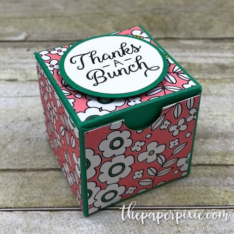 Paper Box Tutorial, Envelope Punch Board Projects, The Paper Pixie, Paper Pixie, Gift Box Punch Board, Craft Spring, Stamping Crafts, Paper Box Diy, Stampin Pretty