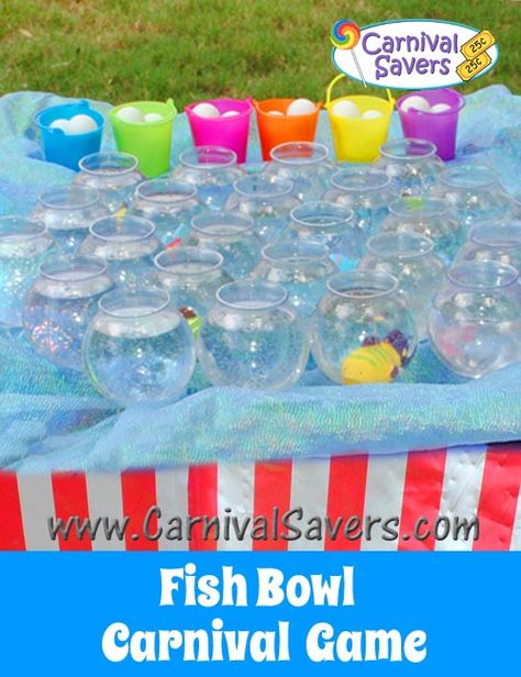 Fish Bowl Carnival Game - Easy Setup - great for school carnivals and fundraising carnivals too! Fundraising Carnival, Easy Halloween Games, Diy Carnival Games, Festival Activities, Fall Festival Games, Carnival Games For Kids, Theme Carnaval, Church Picnic, Carnival Birthday Party Theme