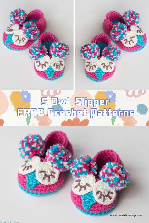 Check out these adorable crochet patterns for owl slippers! They're absolutely free and perfect for keeping your feet cozy. #crochet #owlslippers Slippers Free Pattern, Slipper Crochet, Owl Slippers, Crochet Owl, Cozy Crochet, Adorable Crochet, Crochet Slippers, Free Crochet Pattern, Free Crochet