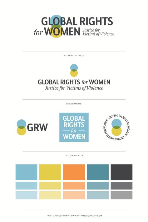 Nonprofits - one of my favorite projects! When Global Rights for Women reached out to partner on their nonprofit organization logo design, they were also in need off a new website ass well. From the start, we knew brand strategy, messaging and a visual brand refresh were also needed. The result? A bold new brand design and a functioning website that meets all their needs. Catch the full portfolio and see the brand come to life! #nonprofitbrand #noneprofitwebsite #brandstrategy | Witt and Company Non Profit Design Inspiration, Foundation Branding Design, Organization Branding Design, Campaign Branding Design, Non For Profit Branding, Strategy Logo Design, Nonprofit Branding Design, Not For Profit Branding, Charity Color Palette