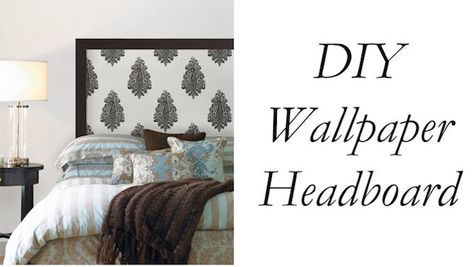 Headboard With Wallpaper, Dyi Headboards, Chalkboard Headboard, Diy Headboard Ideas Easy, Diy Wallpaper Headboard, Headboard And Wallpaper, Headboards Diy, Wallpaper Headboard, Cheap Diy Headboard