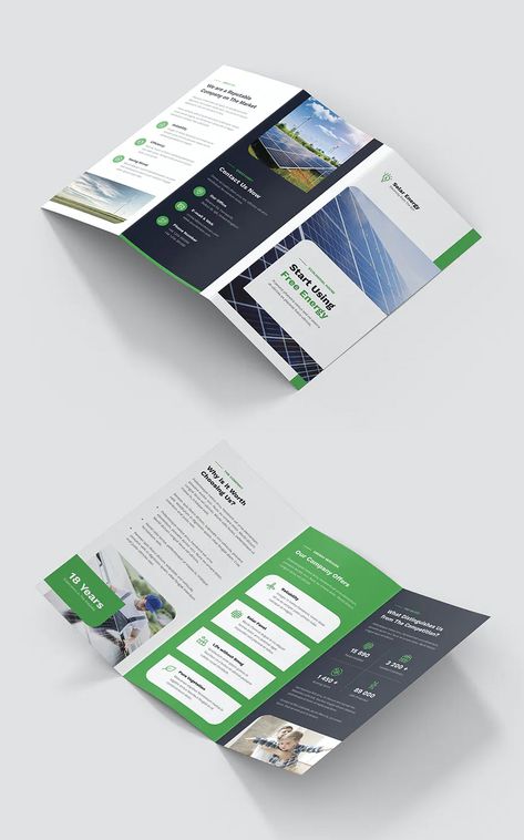 Solar Energy Tri-Fold Brochure Template PSD, INDD 3 Fold Brochure Design, Tri Fold Brochure Design, Brochure Design Layout, Corporate Brochure Design, Trifold Brochure Design, Brochure Template Psd, Solar Companies, Print Collateral, Fold Brochure