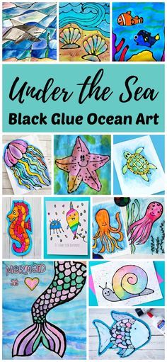 Enjoy the stress relieving activity of coloring with black glue and watercolors with this fun collection of easy under the sea ocean art and craft projects! Most come with a free printable template to make it easy to create gorgeous ocean art for a simple watercolor lesson or homeschool ocean unit. The contrast of the black glue and watercolor paints creates vibrant works of art that can be hung on the wall or given as a unique handmade gift. Black Glue Art, Ocean Art Projects, Black Glue, Diy Wainscoting, Diy Blanket Ladder, Wood Wall Art Diy, Diy Headboards, Watercolor Paints, Sea Art