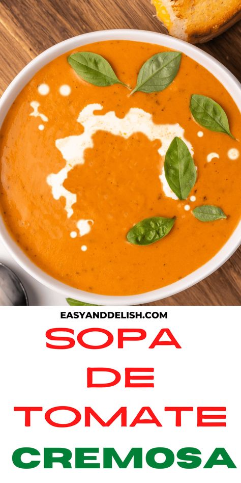 Esta sopa de tomate é cremosa e feita com ingredientes simples em 30 minutos. É low carb, saudável, vegetariana e super reconfortante, a qual pode ser servida com um sanduíche de queijo ou misto quente. Marinara, Lunch Ideas, Low Carb, Low Carb Recipes