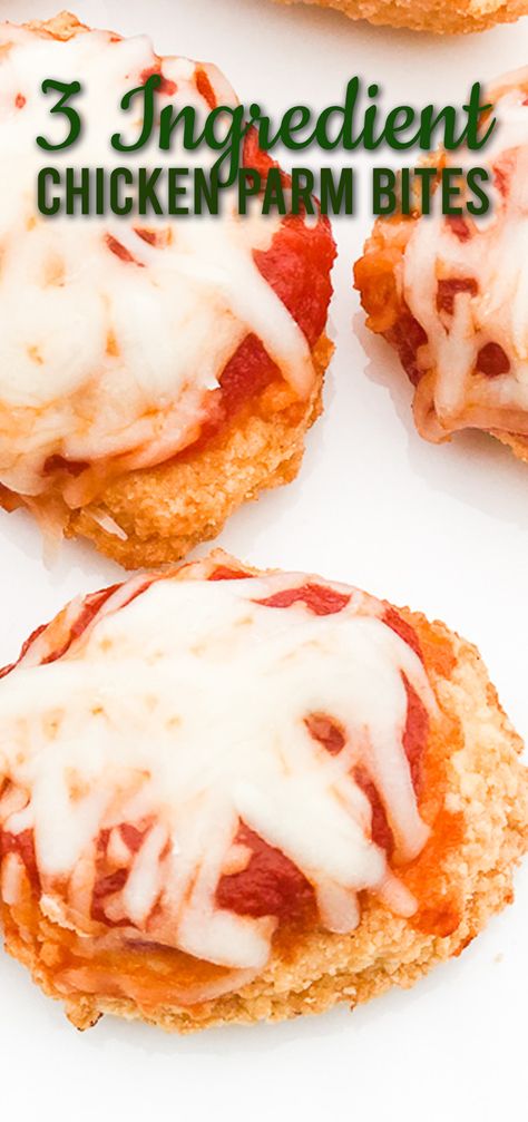 These tasty baked chicken parm bites are great as a snack or an easy dinner. Kids and adults will love these! Chicken Parm With Chicken Nuggets, Chicken Parm Nuggets, Chicken Parm Appetizer, Chicken Parm Bites, Baked Chicken Parm, Dinner Kids, Frozen Chicken Nuggets, Cheap Meal, Italian Foods