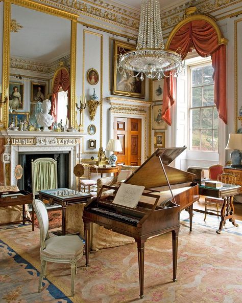 The drawing room at Hatchlands Park Chateau Living Room, Victorian Drawing Room, Modern Classical Interior, English Country Interiors, Pale Blue Walls, Salas Living Room, Historical Interior, Drawing Room Decor, My French Country Home