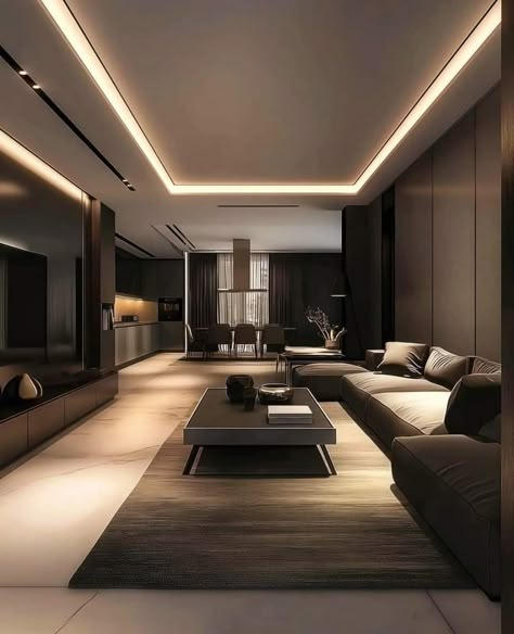 Dark Living Rooms, Dark Modern, 아파트 인테리어, Dark Interiors, Home Design Living Room, Home Cinema, Design Your Dream House, Modern Apartment, Minimalist Living