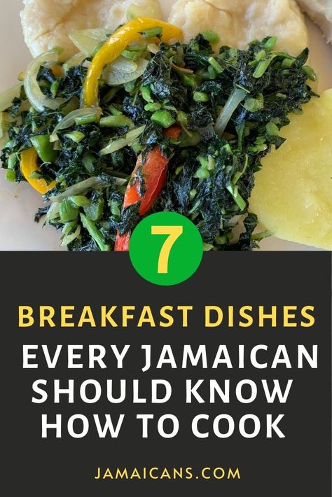 Jamaican Breakfast, Breakfast Sides Dishes, South American Recipes, Breakfast Sides, Jamaican Dishes, Chicken Breakfast, Indian Breakfast, Leafy Vegetables, Cooked Breakfast