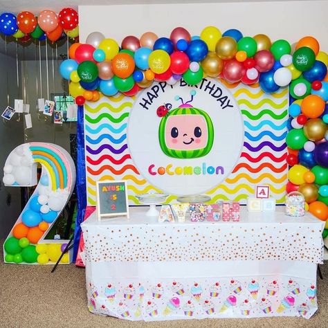 Cocomelon Return Gift Ideas, Coco Melon Party Ideas, Melon Party Ideas, Cocomelon 2nd Birthday, Cocomelon Birthday Party Ideas, Cocomelon Theme Party, Cheap Birthday Decorations, Cocomelon Birthday Theme, Cocomelon Family