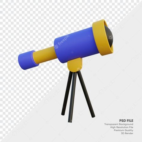 Telescope Design, 3d Icons, Psd Icon, Prop Design, 3d Illustration, Fisher Price, 3d Design, Graphic Resources, Education