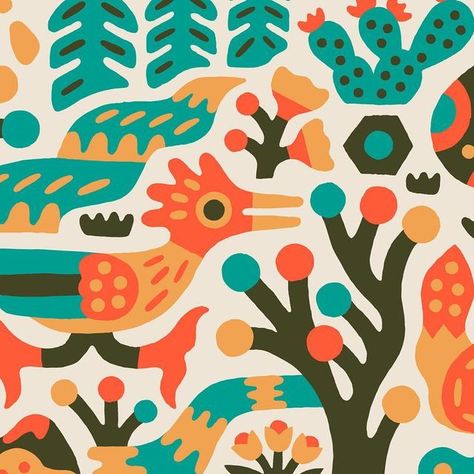 Brett Stenson on Instagram: "🌵 SALSA CYCLES 🌵 T-shirt graphic for @salsacycles available now on their site!" Brett Stenson, Retro Bird Illustration, Folk Animals, Folk Botanical Graphic Design, Southwest Living, Mural Inspiration, Inspiring Illustration, Illustration Styles, Retro Art