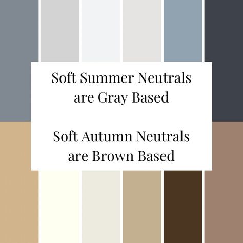 SOFT SUMMER VS SOFT AUTUMN 🌞🍁 Comment “SOFT12” to get the scoop. What’s the difference in the soft seasons? 🌱 Warm vs cool undertones 🌱 Value variations 🌱 Neutral brown versus gray 🌱 Green drape test Comment “SOFT12” for the in depth guide to distinguishing the soft seasons. #coloranalysis #coloranalyst #coloranalysis12types #clearspring #clearwinter #warmspring #warmautumn #lightspring #lightsummer #coolsummer #coolwinter #softsummer #softautumn #deepautumn #deepwinter #bestcolors ... Soft Summer Vs Soft Autumn, Radiant Woman, Wardrobe Colour, Soft Autumn Palette, Zyla Colors, Soft Autumn Color Palette, Soft Summer Palette, Soft Summer Color Palette, Summer Brown