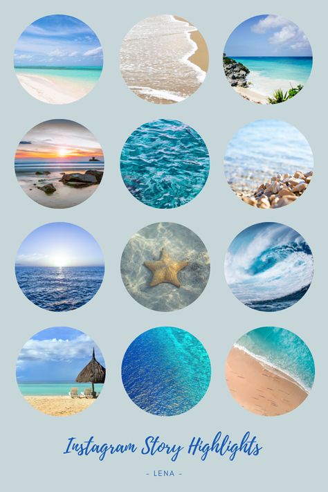 Beach Highlights Instagram, Instagram Highlight Icons Beach, Beach Highlight Cover Instagram, Summer Highlights Instagram, Sea Photography Ideas, Instagram Story Highlights Cover, Beach Highlights, Ig Icons Highlights Aesthetic, Instagram Feed Planner