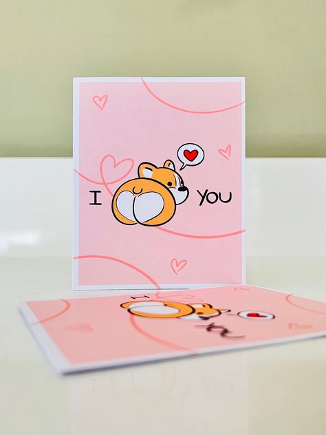 Excited to share the latest addition to my #etsy shop: Corgi butt card: Corgi card, corgi valentine, Greeting card, card stock, valentine card, gifts, happy valentines, valentine gift, I love you https://etsy.me/3PsNd9K #pink #engagement #greetingcard #gifts #custom Corgi Valentine, Pink Engagement, Card Gifts, Corgi Butts, Valentine Greeting Cards, Valentines Greetings, Corgi Puppy, Valentine Card, Bday Ideas