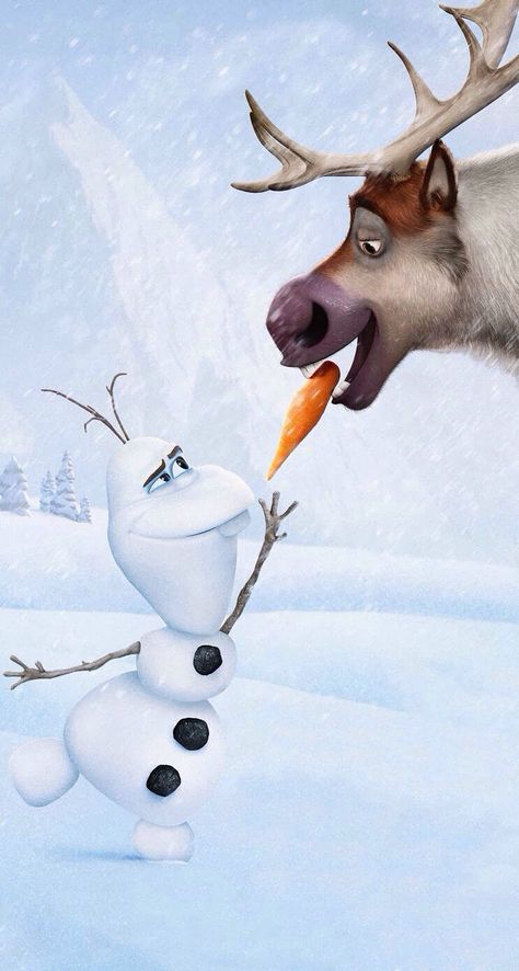 Olaf And Sven Wallpaper, Minion Wallpaper Iphone, Olaf And Sven, Disney Canvas Paintings, Disney Olaf, Frozen Wallpaper, Frozen Christmas, Disney Canvas, Minions Wallpaper