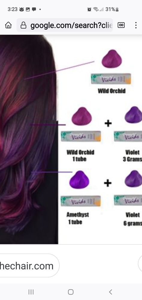 Wild Orchid Hair Color, Wild Orchid Hair, Orchid Hair Color, Orchid Hair, Vivid Hair, Gem Hair, Color Formulas, Vivid Hair Color, Hair Color Formulas