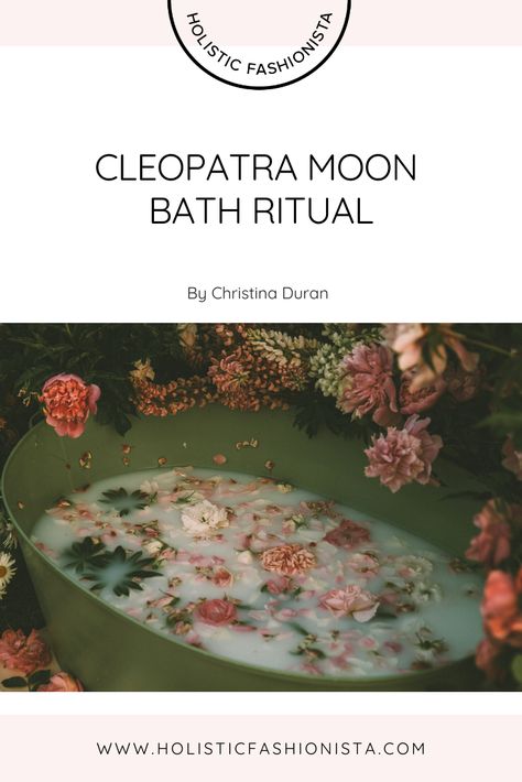 Cleopatra Moon Bath Ritual Spiritual Cleansing Bath Ritual, Herbs For Baths, Cleopatra Bath Recipe, Fertility Bath Ritual, Period Bath Soak, Goddess Bath Ritual, Goddess Bath Recipes, New Moon Bath Ritual, Full Moon Bath Ritual