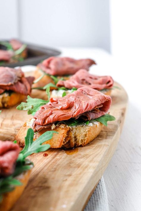 Arugula and Steak Crostini with Boursin Cheese - Season & Thyme