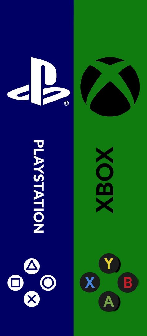 Play Station Logo Design, Xbox Vs Playstation, Xbox Wallpaper, Game Controller Art, Euphoria Wallpaper, Xbox Logo, 70s Cartoons, Playstation Logo, 4k Gaming Wallpaper