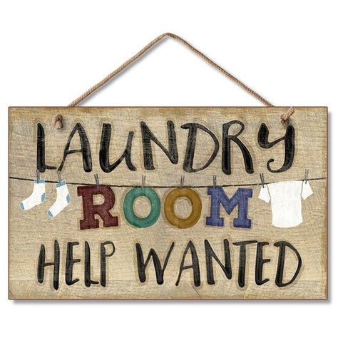 Red Barrel Studio® Laundry Room Help Pallet Wood Sign Wall Décor | Wayfair Laundry Room Sign, Laundry Room Wall Decor, Laundry Room Signs, Wood Pallet Signs, Laundry Signs, Laundry Decor, Help Wanted, Art Plaque, Decorative Wood