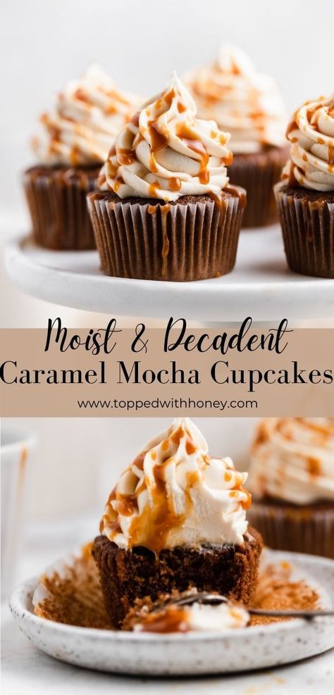 Gourmet Cupcake Recipes, Homemade Cupcake Recipes, Delicious Cupcakes Recipes, Specialty Cupcakes, Mocha Cupcakes, Mocha Cake, Coffee Cupcakes, Coffee Cheesecake, Unique Cupcakes