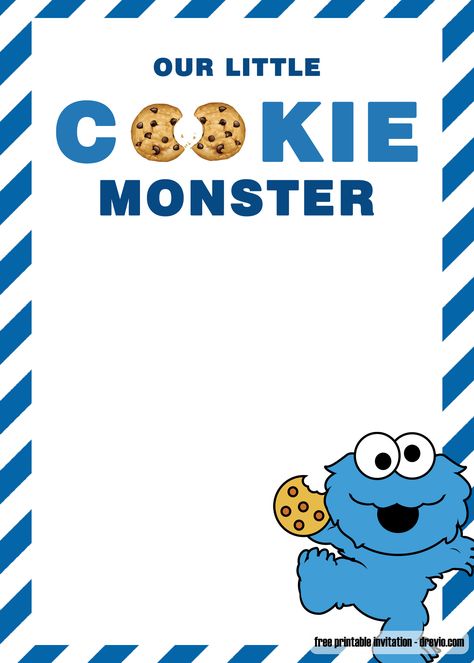 FREE Cookie Monster Birthday Invitation Templates Cookie Monster Birthday Party, Monster Invitations, Monster Baby Showers, Monster Birthday Invitations, Monster 1st Birthdays, Cookie Monster Party, Cookie Monster Birthday, Sesame Street Birthday Party, Monster Birthday Parties