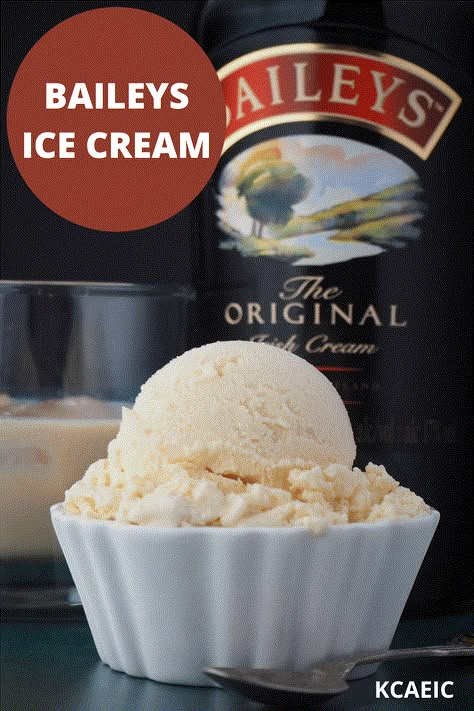 This boozy Baileys ice cream is full of Baileys flavor. It has just enough kick to feel indulgent and is surprisingly easy to make with just five ingredients. Ice Cream Recipes No Eggs, Baileys Flavor, Baileys Ice Cream Recipe, Irish Cream Ice Cream, No Egg Ice Cream Recipe, Alcoholic Ice Cream, Baileys Ice Cream, Kitchenaid Recipes, Ninja Ice Cream Recipe