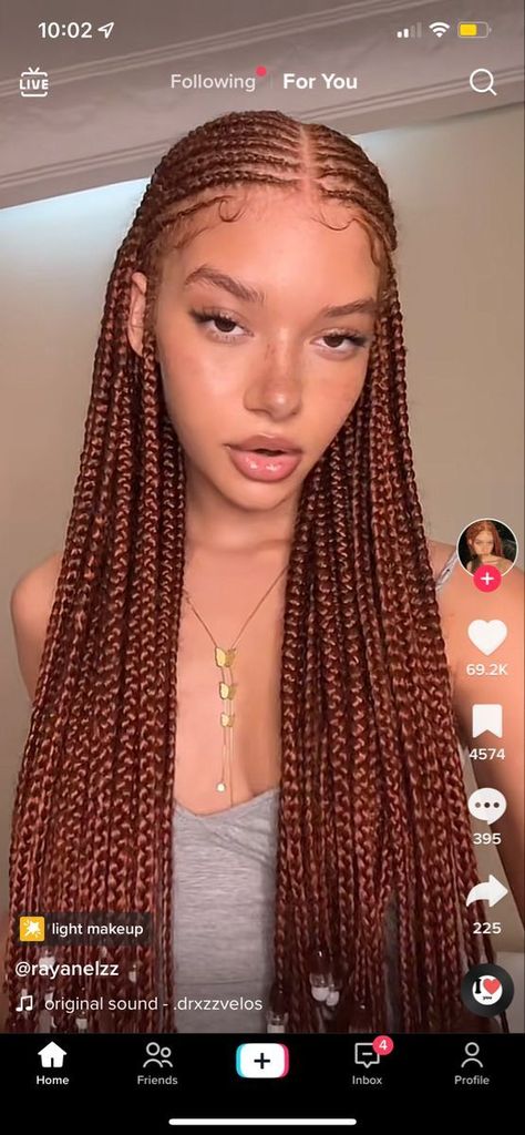 Cornrow Hairstyles With Sew In, Braids Oval Face, Cornrows Into Box Braids, Brown Hair Braids Black Women, Fall Hair Inspo Black Women, Feminine Braids Black Women, Autumn Hairstyles For Black Women, Reddish Brown Braids Black Women, Fall Braids Black Women 2023