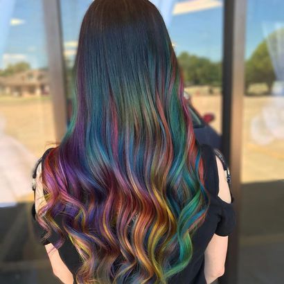 16 Ways to Wear The Oil Slick Hair Color Trend Oil Slick Hair Color, Oil Slick Hair, Slick Hair, Lighter Hair, Dyed Hair Inspiration, Multicolored Hair, Hair Color Techniques, Hair Trend, Oil Slick