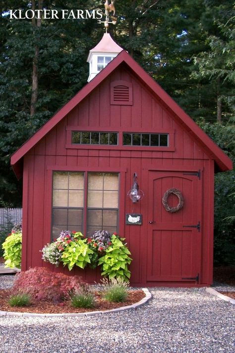 There are many different styles of sheds to choose from! At least one of every style is on display at Kloter Farms. Learn more about our storage buildings. #kloterfarms #shed #outdoorliving #backyardgoals #backyardideas #barn #outdoorideas #backyardideas #shedstorage #sheddecorating #shedspiration Cottage Storage Shed, Wood Shed Color Ideas, Fun Shed Colors, Farm Store Exterior, Shed Colors Exterior, Shed Ideas Exterior, Shed Decorating Ideas Exterior, Shed Paint Colors, Red Shed Ideas