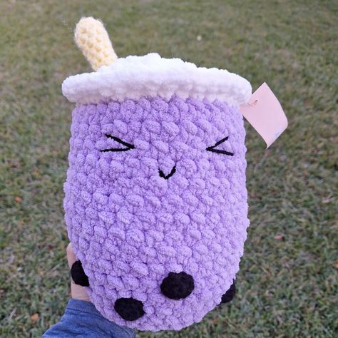 crochet toys Drinks With Whipped Cream, Boba Tea Crochet, Boba Plushie, Tea Crochet, Burgundy Weave, Pearl Milk Tea, Online Exam, Scrap Yarn Crochet, Handmade Plushies