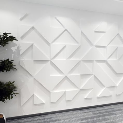 Accent Wall Design, Triangles Pattern, Wall Graphic, Entry Wall, Meeting Space, Deco Studio, Wall Art Geometric, Nice Ideas, Geometric Forms