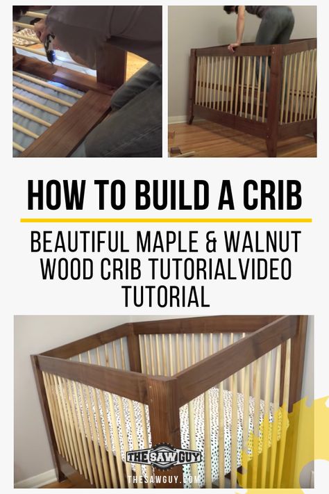 Build A Crib, Homemade Crib, Baby Crib Woodworking Plans, Baby Cradle Plans, Twins Photoshoot, Project Nursery Girl, Crib Woodworking Plans, Wooden Crib, Baby Crib Diy