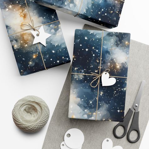 Add a celestial touch to your gift-giving experience with this space-themed wrapping paper! Transform any occasion into a cosmic celebration with this stunning interstellar-themed gift wrap that captures the beauty of the universe in every fold. #giftwrap #wrappingpaper #spacegiftwrap #spacewrappingpaper #galaxgiftwrap #galaxywrappingpaper #birthdaygift #christmasgift #gift #present Galaxy Gifts, Cosmic Space, Gifts Wrapping, Space Gift, Space Galaxy, Personalized Gift Wrap, Blank Paper, Holiday Gift Wrap, Geometric Background