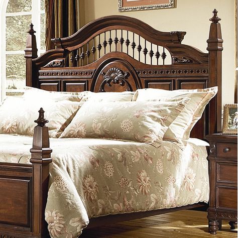 = Brown Wooden Bed, Small Bedroom Bed, Bedroom Set Designs, Heritage Furniture, Wood Bed Design, Southern Heritage, Wooden Bed Design, Wood Bedroom Furniture, Slatted Headboard