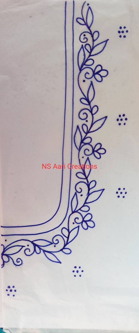 NS Arts and Creations Blouse Drawing, Machine Embroidery Designs Projects, Modern Hand Embroidery Patterns, Shade Roses, Flower Pattern Drawing, Hand Work Design, Simple Hand Embroidery Patterns, Colorful Rangoli, Simple Embroidery Designs