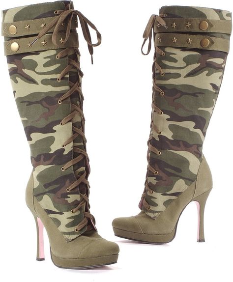 Camo High Heel Boots Keywords: #weddings #jevelweddingplanning Follow Us: www.jevelweddingplanning.com  www.facebook.com/jevelweddingplanning/ Camo High Heels, Camo Heels, Camo Boots, Camo Shoes, Barefoot Sandal, High Heeled Boots, Afrikaanse Mode, High Heels Boots, Hot Shoes