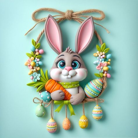 Easter Polymer Clay, Easy Crafts For Teens, Clay Crafts For Kids, Clay Magnets, Fondant Animals, Fairy Garden Crafts, Clay Fairies, Clay Wall Art, Easter Basket Diy