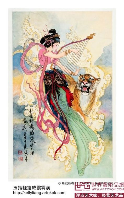 Chinese Folk Art, Chinese Illustration, Traditional Chinese Art, Art Chinois, Chinese Art Painting, Geisha Art, Crazy Quilt, Goddess Art, China Art