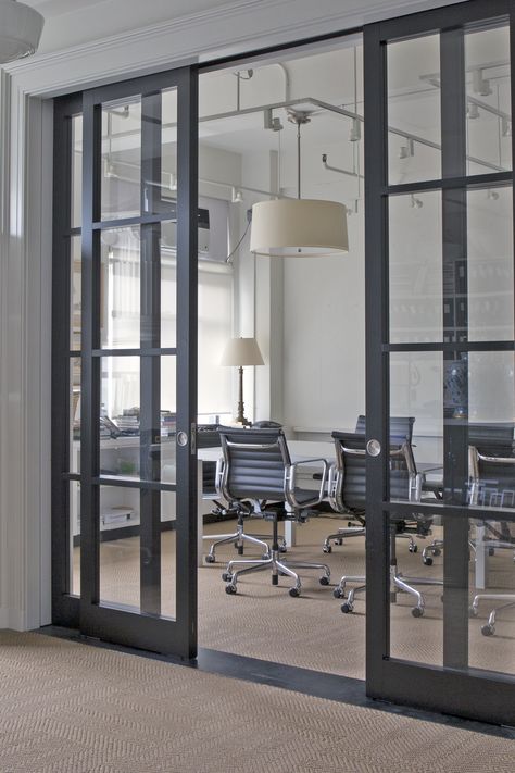 Glass Office Doors, Home Office Doors, Glass Pocket Doors, Sliding French Doors, Sliding Pocket Doors, Sliding Door Design, Glass Barn Doors, Glass Doors Interior, Extension Ideas