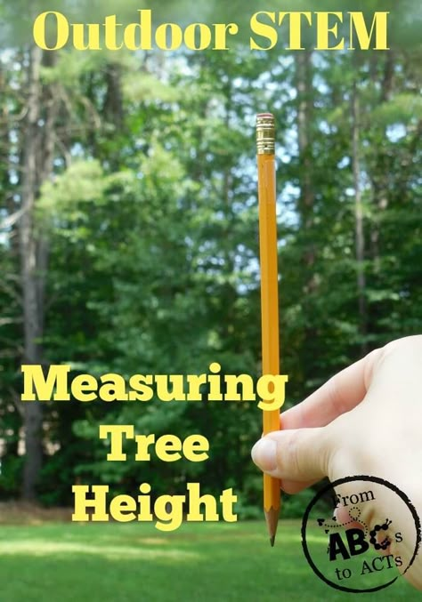 In this outdoor STEM activity students or children at home can easily calculate the estimated height of a tree. Uses simple materials, printable included. Outdoor Makerspace, Outdoor Maths, Nature Homeschool, Garden Education, Outdoor School Activities, Homeschooling Science, Banana Slugs, Stem Camp, Stem Club