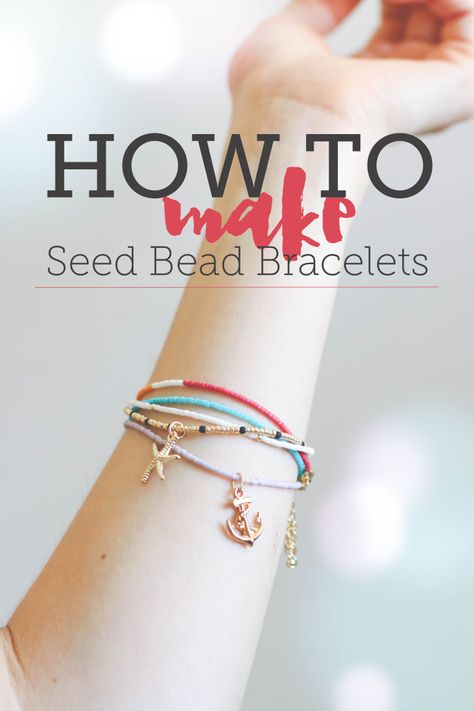 Seed Bead Bracelets Diy, Seed Bead Bracelets Tutorials, Seed Bead Tutorials, Seed Bead Bracelet Patterns, Seed Bead Jewelry Patterns, Bracelet Fil, Polymer Beads, Beaded Bracelets Tutorial, Diy Funny