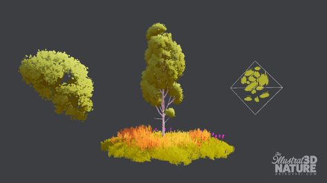 Stylized Nature: Vegetation, Animation, Shaders Animation Scene, 3d Tree, Blender Tutorial, Low Poly Art, Game Concept Art, 3d Texture, 3d Modelling, Game Inspiration, Environment Concept Art