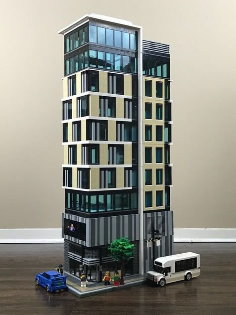 The Vybe Hotel | The Vybe Hotel - the newest addition in Was… | Flickr Lego Skyscraper, Lego Hacks, Lego Hotel, Minecraft Ps4, Lego Town, Big Lego, Lego Buildings, Construction Lego, Lego Modular