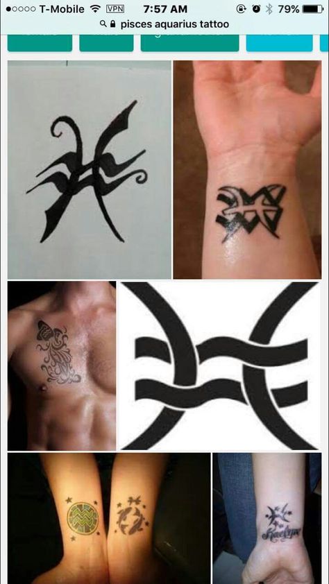 Pisces/Aquarius tattoos Aquarius And Pisces Tattoo, Tattoos Aquarius, Marilyn Manson Tattoo, Tattoo Pisces, Tattoo Scabbing, Aquarius Symbol Tattoo, Aquarius Tattoos, About Aquarius, Aquarius And Pisces