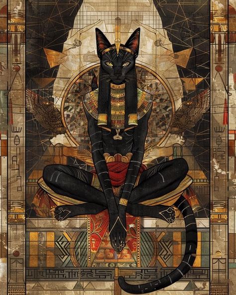 Bastet Goddess, Egyptian Aesthetic, Egypt Concept Art, Oh My Goddess, Egyptian Cat, Ancient Egypt Art, Egyptian Symbols, Egypt Art, Egyptian Mythology