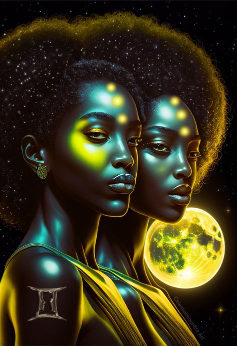 #gemini #geminifacts #gemini_art #geminizodiacstarsignhoroscope #fullmoon #astrology #astrologyaesthetic Gemini Astrology Art, Gemini Full Moon, Gemini Wallpaper, Gemini Art, Afrofuturism Art, Astrology Gemini, Gemini Sign, Zodiac Tattoo, Astrology Art