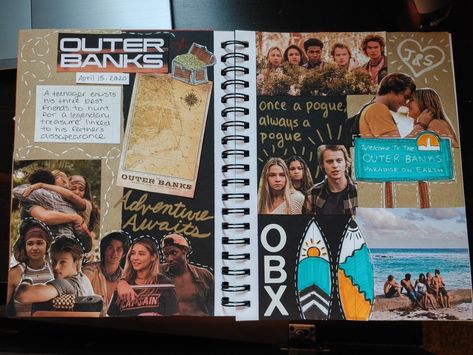 Outer Banks Journal Page, Outer Banks Journal, Movie Journaling, Tv Journal, Series Journal, Sketchbook Ideas Inspiration, Movie Journal, Film Journal, Banks Journal